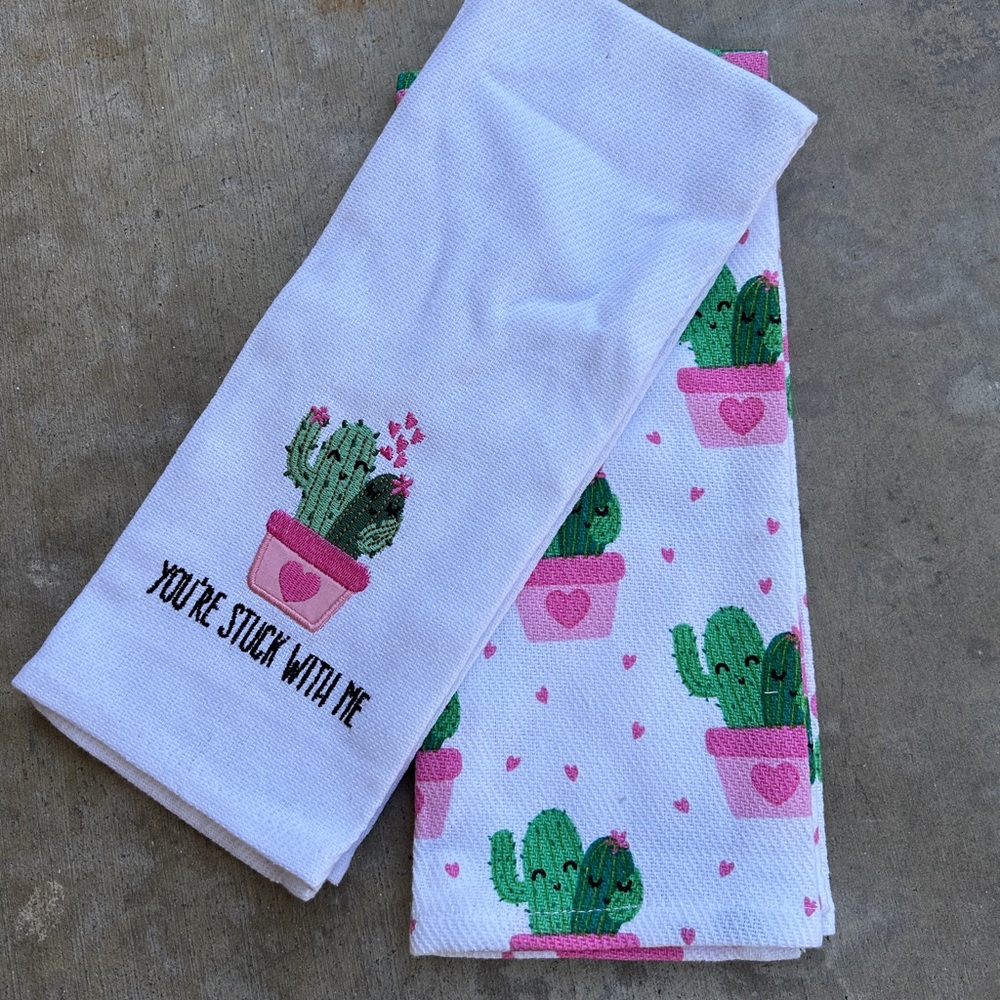 You’re Stuck With Me Cactus Dish Towel Set